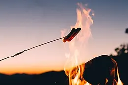 Cooking over the campfire