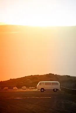 An open road at golden hour